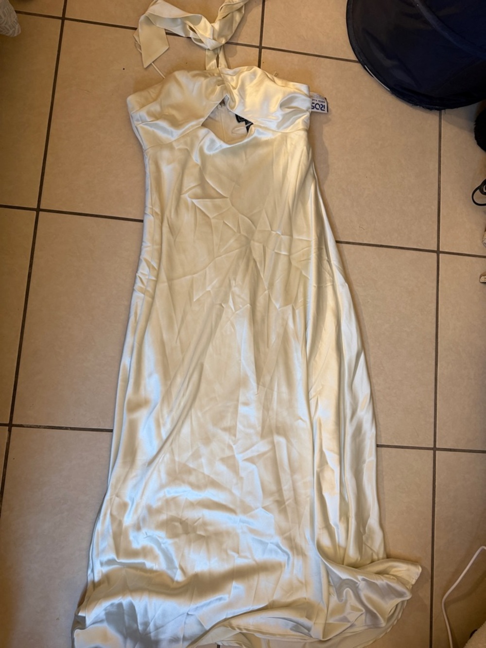 Silky Cream Halter Dress